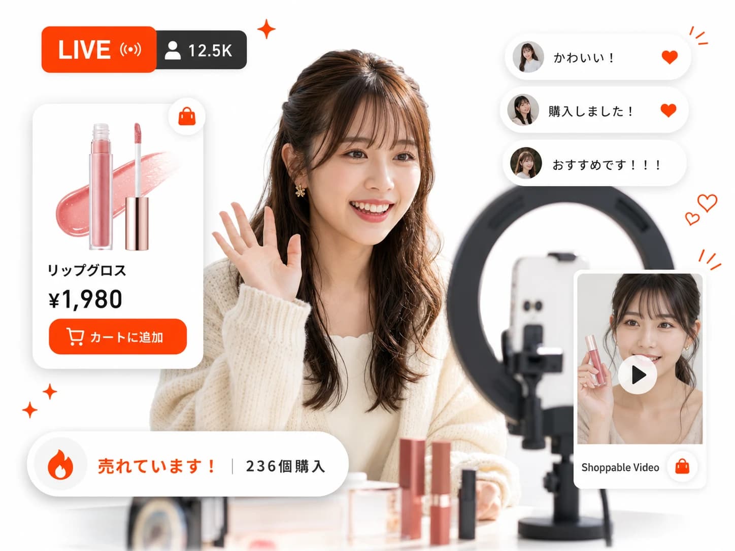 ライブコマース配信のイメージ